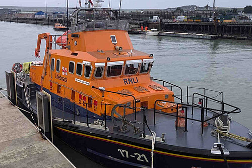 A very capable looking RNLI lifeboat moored at Newhaven