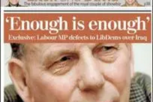 'Independent' front page - "Enough is Enough" - 26 April