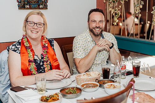 Zöe Franklin with her husband at the newly opened New Rose