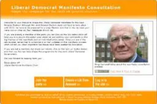 Lib Dem Manifesto Consultation web site - www.manifesto.libdems.org.uk