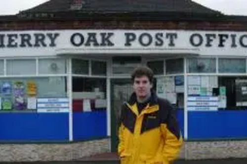 David Goodall outside Merryoak Post Office