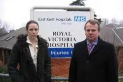 Peter Carroll and Emily Sanger at the Royal Victoria Hospital