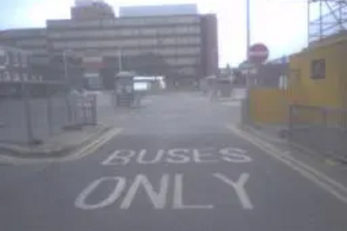 Bus station entrance