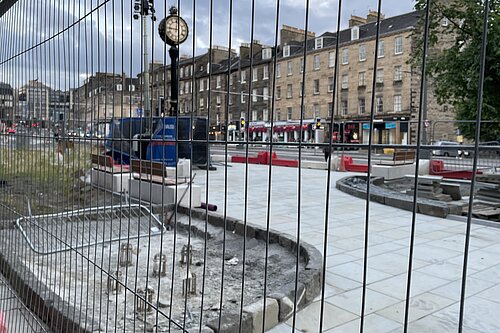 Elm Row through heras fencing