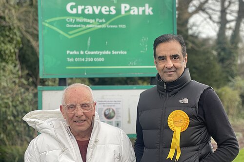 Cllr Mohammed Mahroof and Cllr Steve Ayris in Graves Park