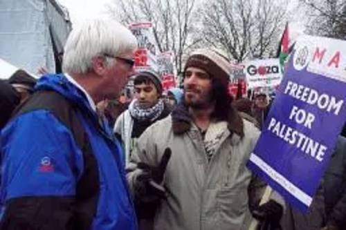 Rochdale MP Paul Rowen at a Palestine Protest earlier this year