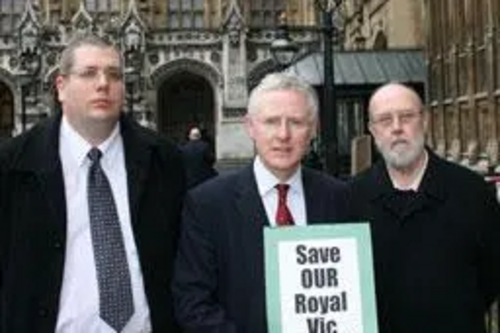 Darren Briddock and Tom McNeice with Norman Lamb MP outside the House of Commons